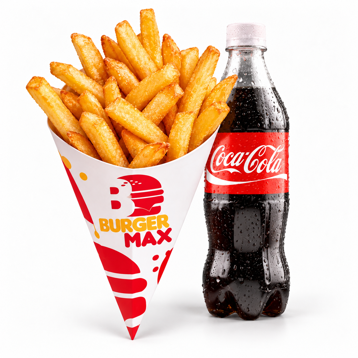 Papas Burger Max con refresco